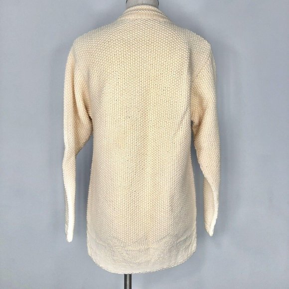 Linda Allard Ellen Tracy Wool Sweater Womens Size M Fisherman Knit Vintage Tunic - Picture 4 of 7